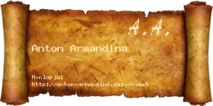 Anton Armandina névjegykártya